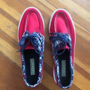 Red never worn Sperry Shoes